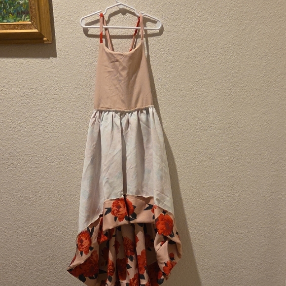Joyfolie Floral High-Low Dress in Pink and Red - Picture 6 of 8